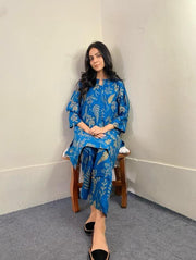 2 Pcs Women's Stitched Linen Printed Suit..